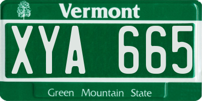 VT license plate XYA665