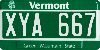 VT license plate XYA667