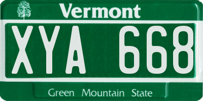 VT license plate XYA668