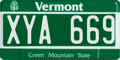VT license plate XYA669