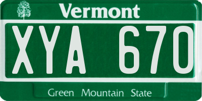 VT license plate XYA670