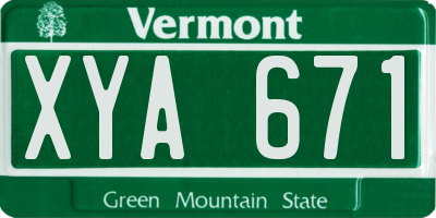 VT license plate XYA671