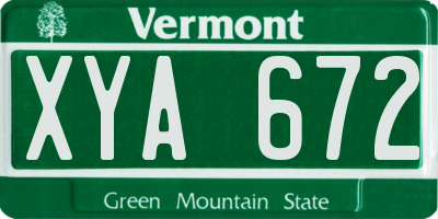 VT license plate XYA672