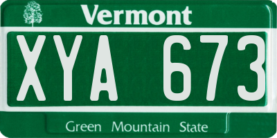 VT license plate XYA673