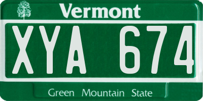 VT license plate XYA674