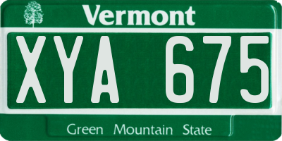 VT license plate XYA675
