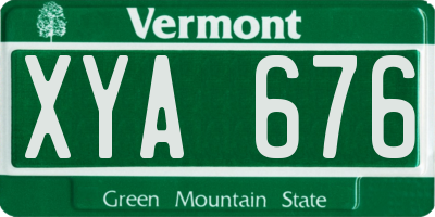 VT license plate XYA676