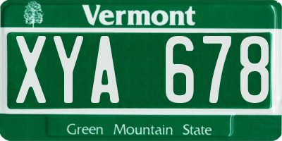 VT license plate XYA678