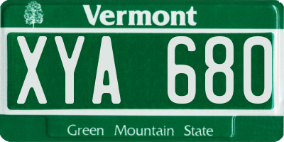 VT license plate XYA680