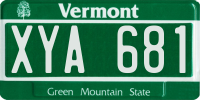 VT license plate XYA681