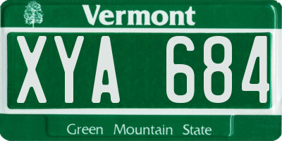 VT license plate XYA684