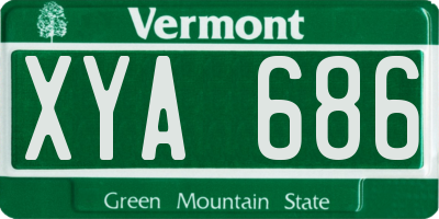 VT license plate XYA686