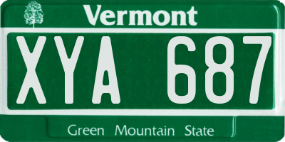 VT license plate XYA687