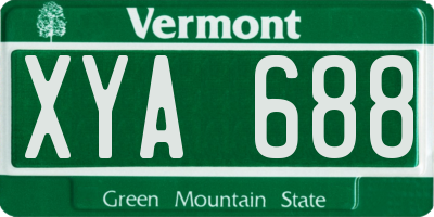 VT license plate XYA688