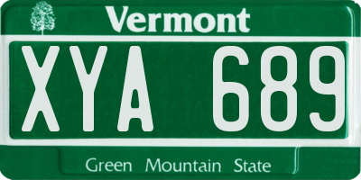 VT license plate XYA689