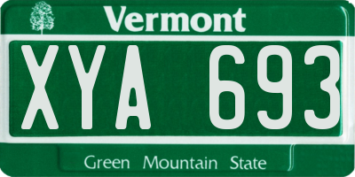VT license plate XYA693
