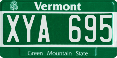 VT license plate XYA695