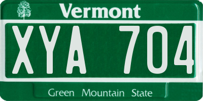 VT license plate XYA704
