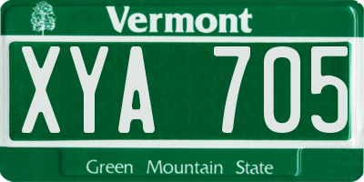 VT license plate XYA705
