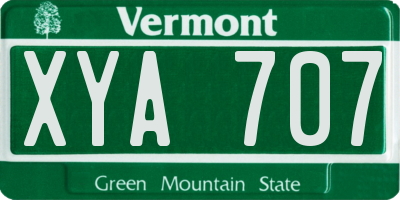 VT license plate XYA707