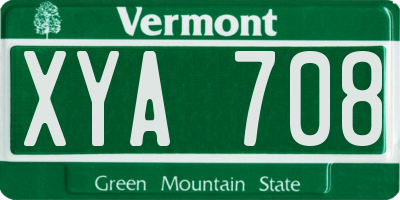 VT license plate XYA708