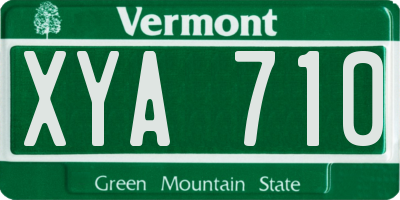 VT license plate XYA710