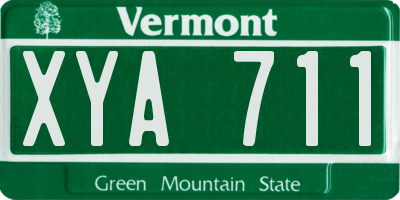 VT license plate XYA711