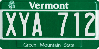 VT license plate XYA712