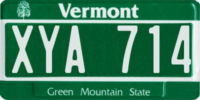 VT license plate XYA714