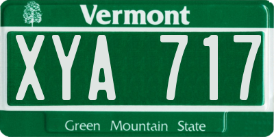 VT license plate XYA717