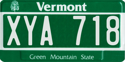 VT license plate XYA718