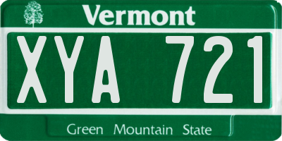 VT license plate XYA721