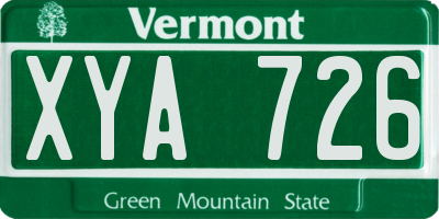VT license plate XYA726