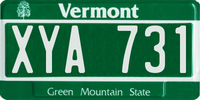 VT license plate XYA731