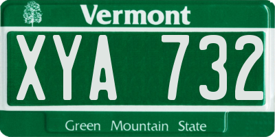 VT license plate XYA732