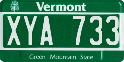 VT license plate XYA733