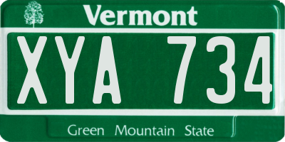 VT license plate XYA734