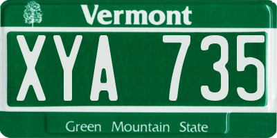 VT license plate XYA735