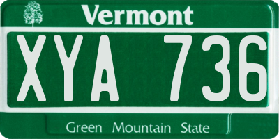 VT license plate XYA736