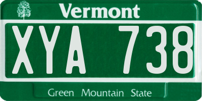 VT license plate XYA738
