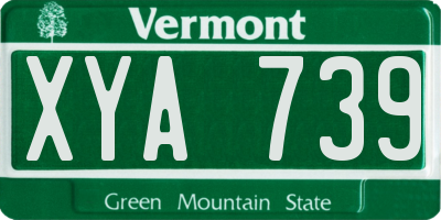 VT license plate XYA739