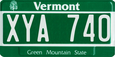 VT license plate XYA740