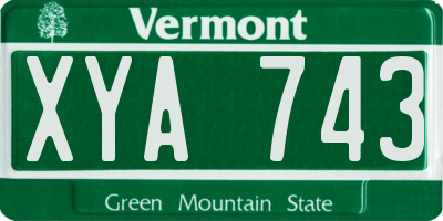 VT license plate XYA743
