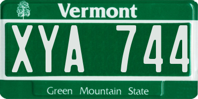 VT license plate XYA744