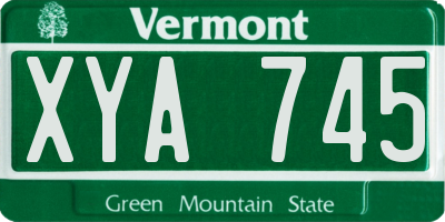 VT license plate XYA745