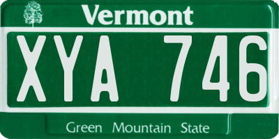 VT license plate XYA746