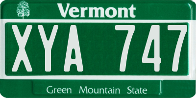 VT license plate XYA747