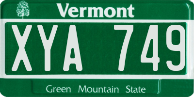 VT license plate XYA749