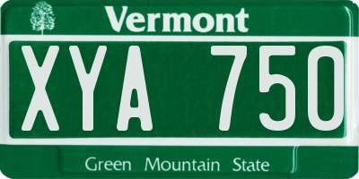VT license plate XYA750