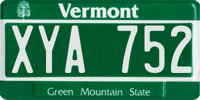 VT license plate XYA752